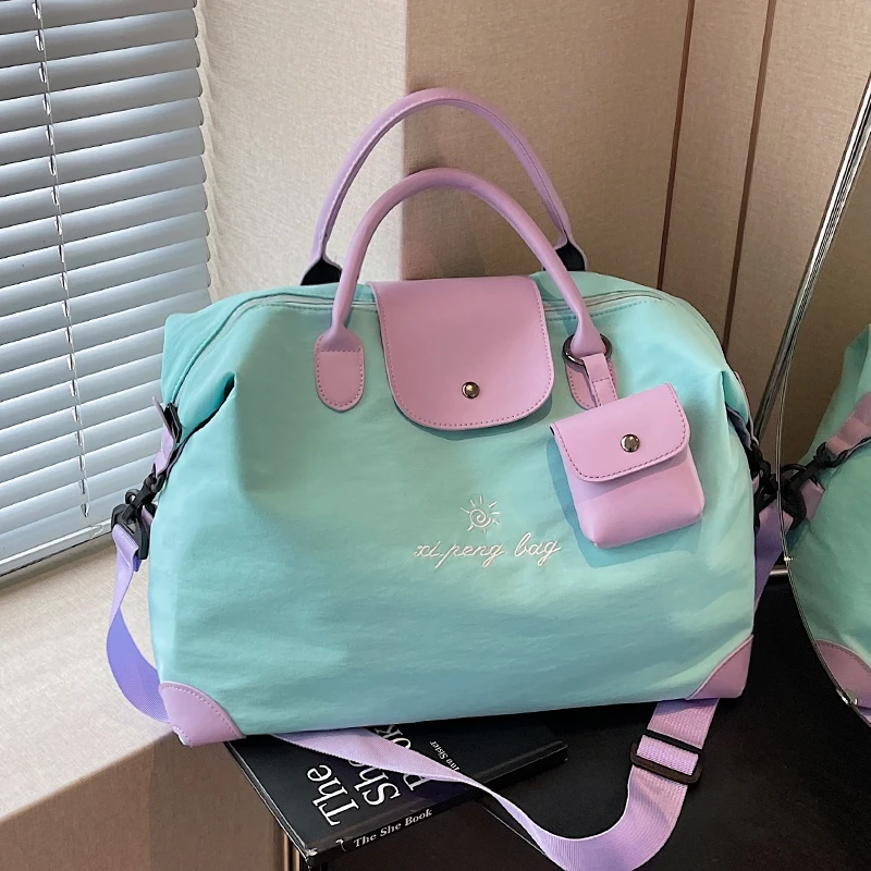 軽量コンパクトトラベルバッグ女性用空港チェックインバッグフィットネスバッグウェット＆ドライ分離スポーツポータブルラゲージバッグ