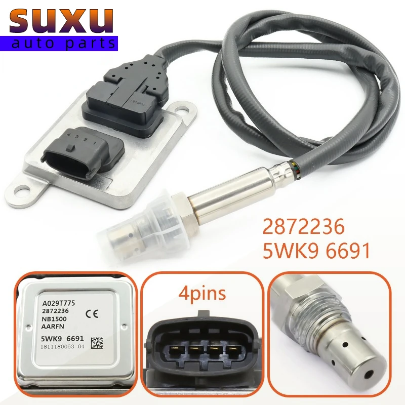 Nitrogen Oxide NOx Sensor 5WK9 6691A 2872236 For 2010-2012 Cummins ISB 6.7L ISX 14.9L OEM 2872236 5WK96691