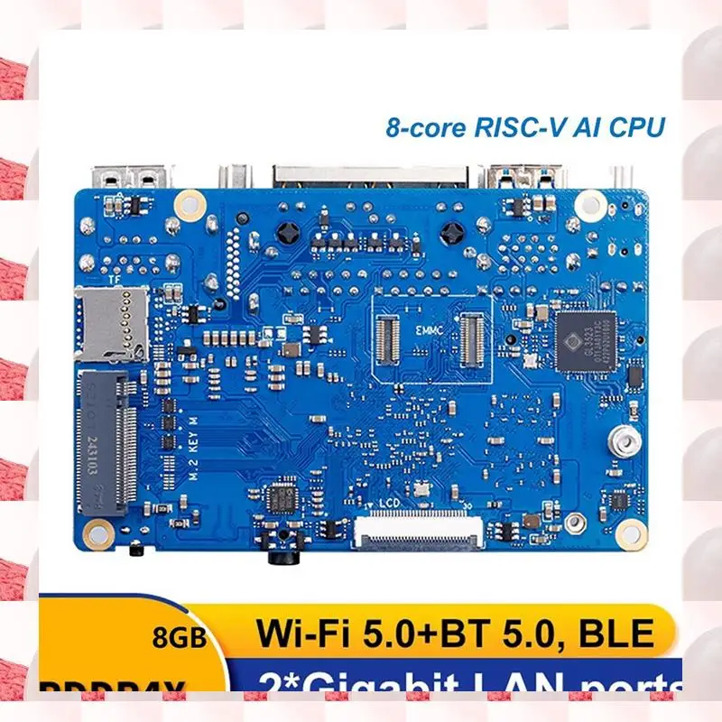 

ABGN для платы разработки Orangepi RV2, RISC-V AI, плата разработки процессора, Wi-Fi + BT5.0 Gigabit Ethernet SBC