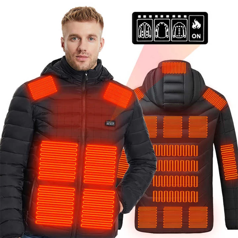 TODWARM Heated Jacket 21 Areas Winter Men\'s Women\'s Motorcycle Jacket USB Electric Heating Jacket Heated Vest Moto Thermal Cloth