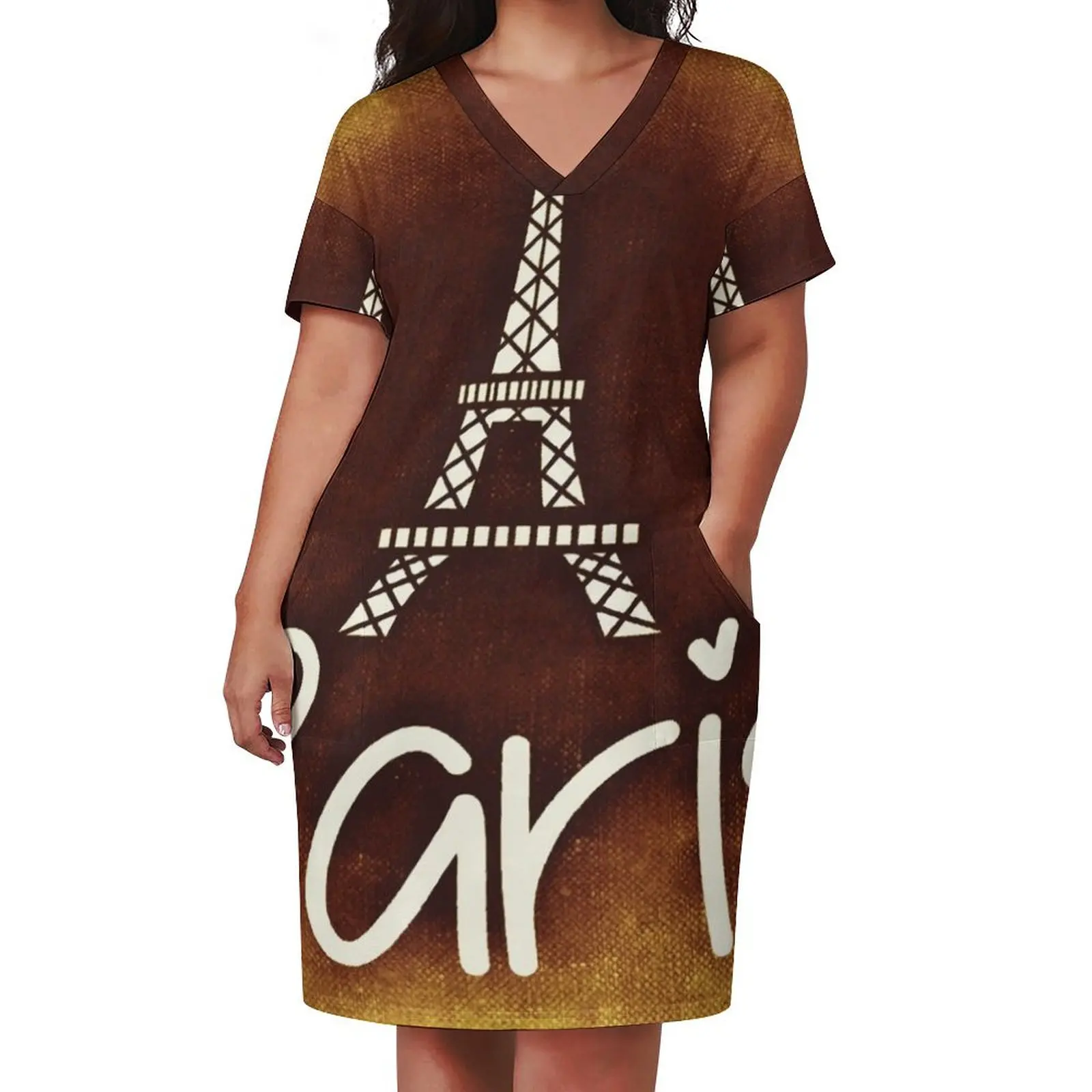 PARIS EIFFEL TOWER Pop Art Loose Pocket Dress dresses with long sleeves summer clothes Dresses gala