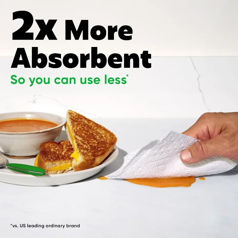 مناشف ورقية مقاس A، لمسة ناعمة، ضرورية للاستخدام اليومي باللون الأبيض، 2 لفة ثلاثية = 6 لفات عادية #6