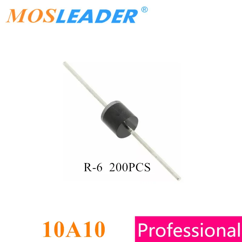 

Mosleader DIP 200 шт 10A10 R6 R-6 10A 1KV 1000V выпрямительный диод, сделано в Китае, высокое качество