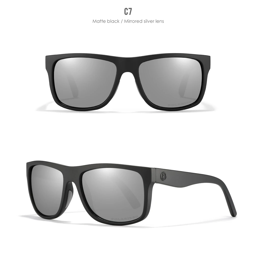 Kdeam polarisierte Sonnenbrille Männer Sport drei dimensionale Marke Logo tr90 quadratische Sonnenbrille ganz schwarz mit Reiß verschluss Fall kd0721 – Detail 28