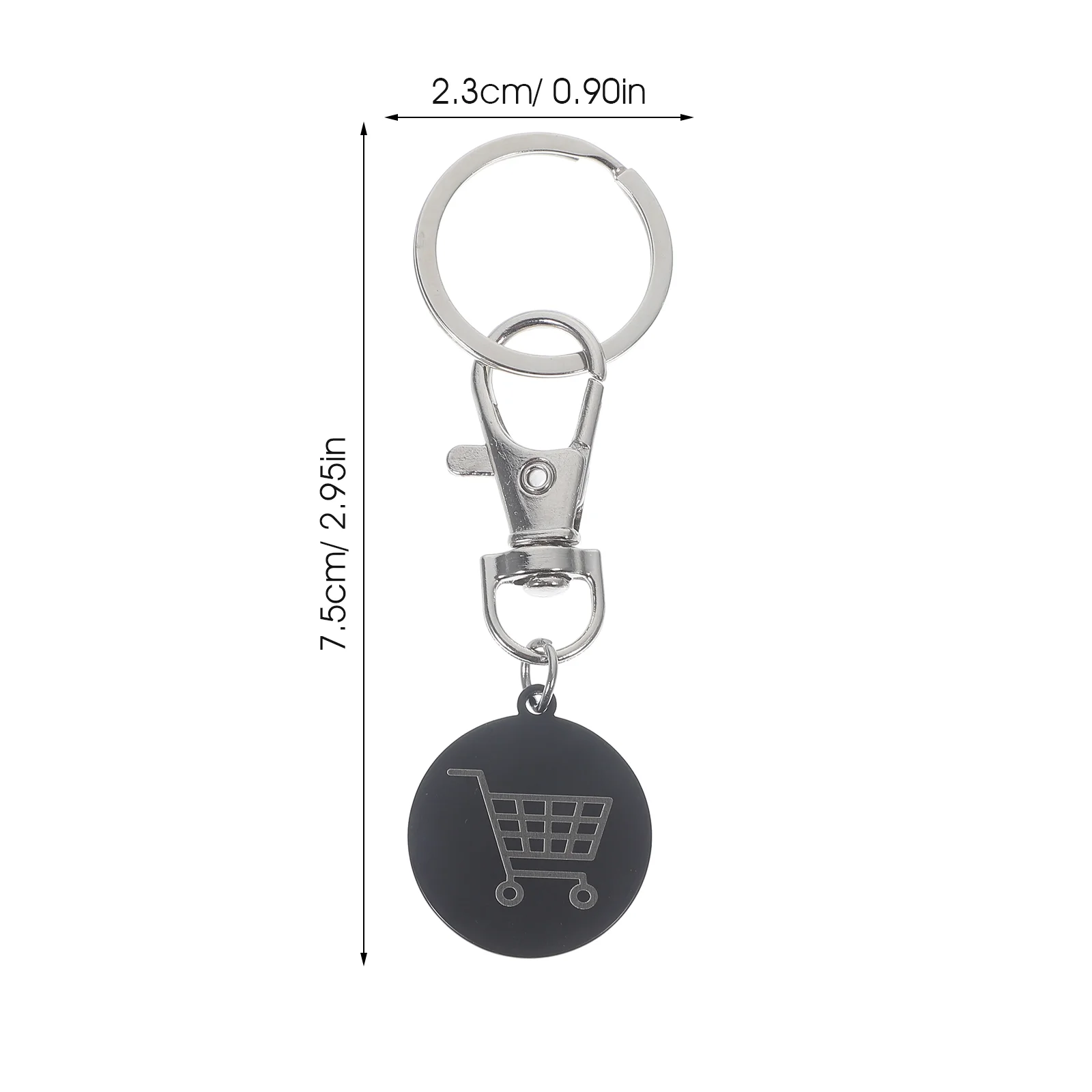 3 Pcs Shopping Cart Keychain Token Pendant Trolley Keyrings Metal Coin Pendants Ornament Portable