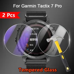 2Pcs For Garmin Tactix 7 Pro AMOLED SmartWatch 2.5D Ultra Slim Clear / Anti Purple Light 9H Tempered Glass Screen Protector Film