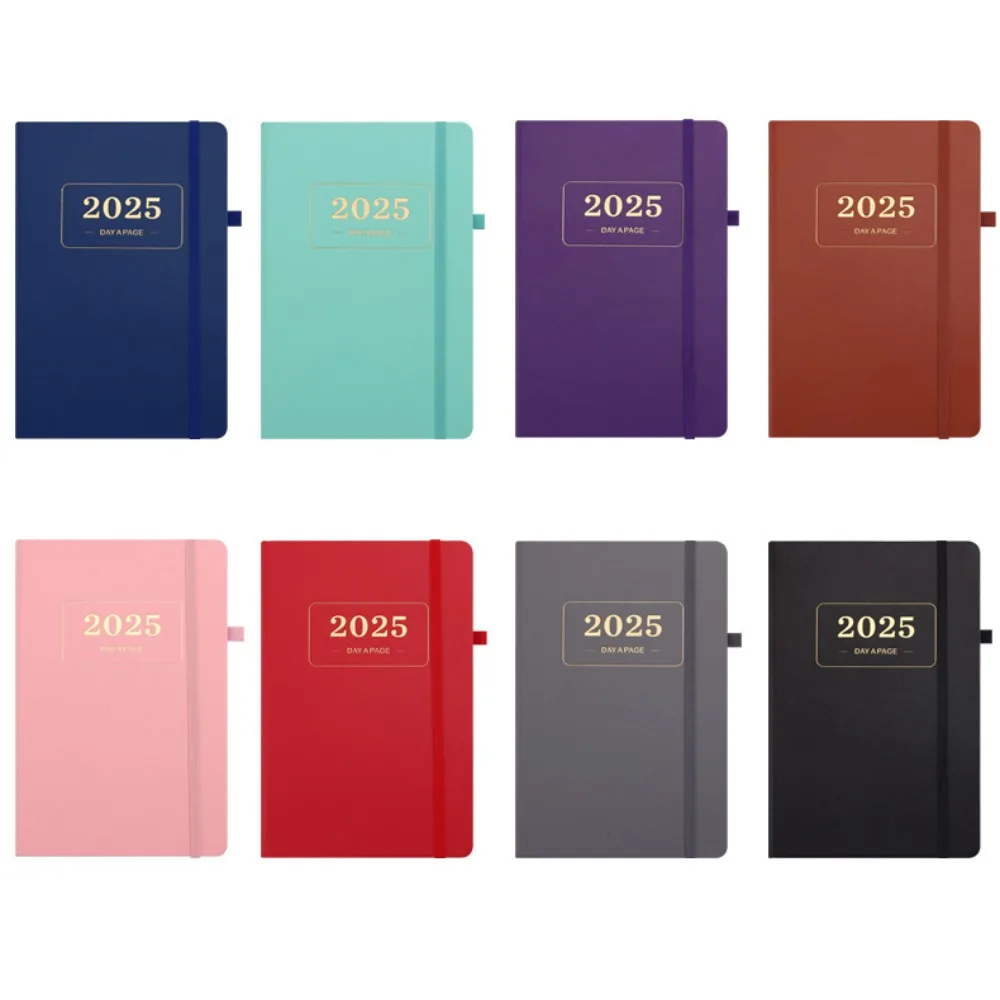 

New PU Leather 2025 Planner Notebook Time Management A5 Agenda Book Creative Portable Daily Planner Notebook Home Office School