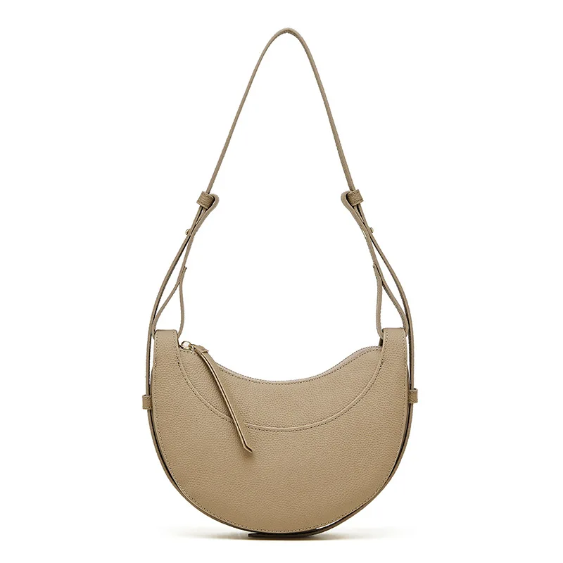 

First Layer cowhide niche design high-grade texture women's 2025 Genuine leather armpit saddle Crossbody Shoulder bag