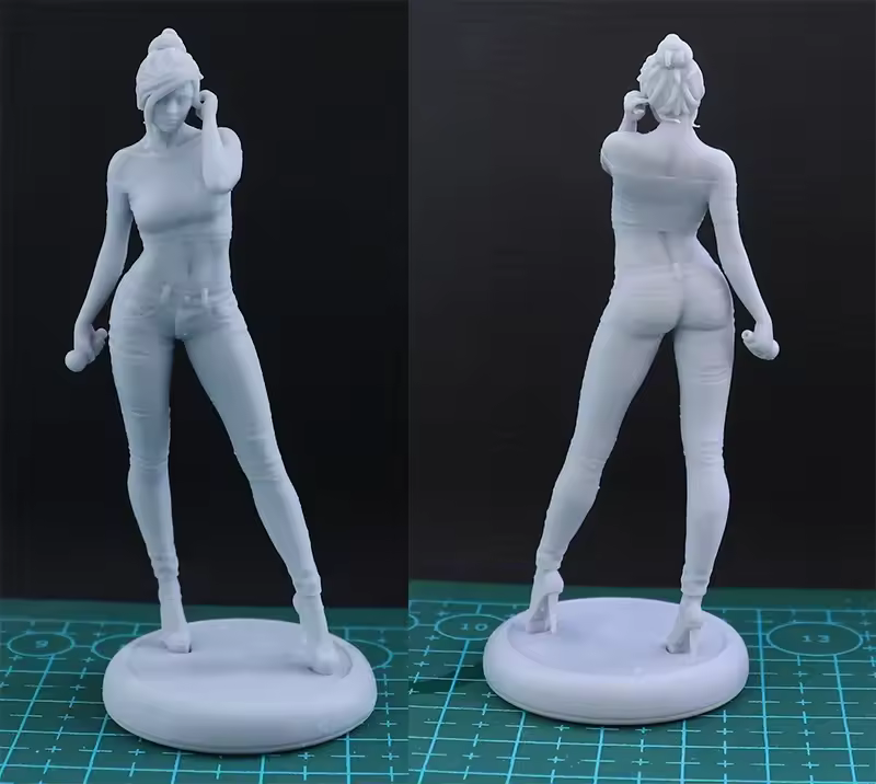1/24 7.5cm Resin Model Kits Pretty Sexy Lovely Girl Singer Figurine Unpainted No Color RW-543 - Image 2