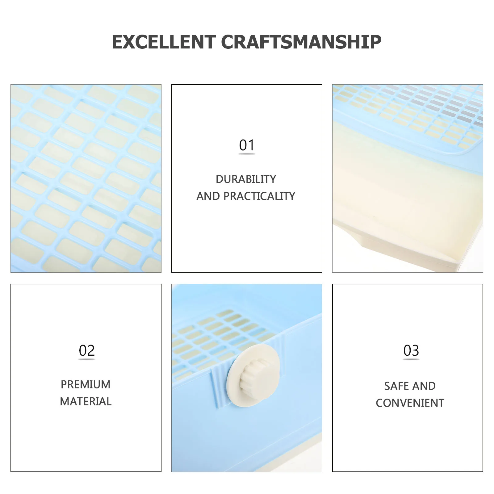 

Rabbit Toilet Plastic Litter Box For Guinea Pig Bunny Potty Wear-Resistant Household Pet Cage Clean Accessory