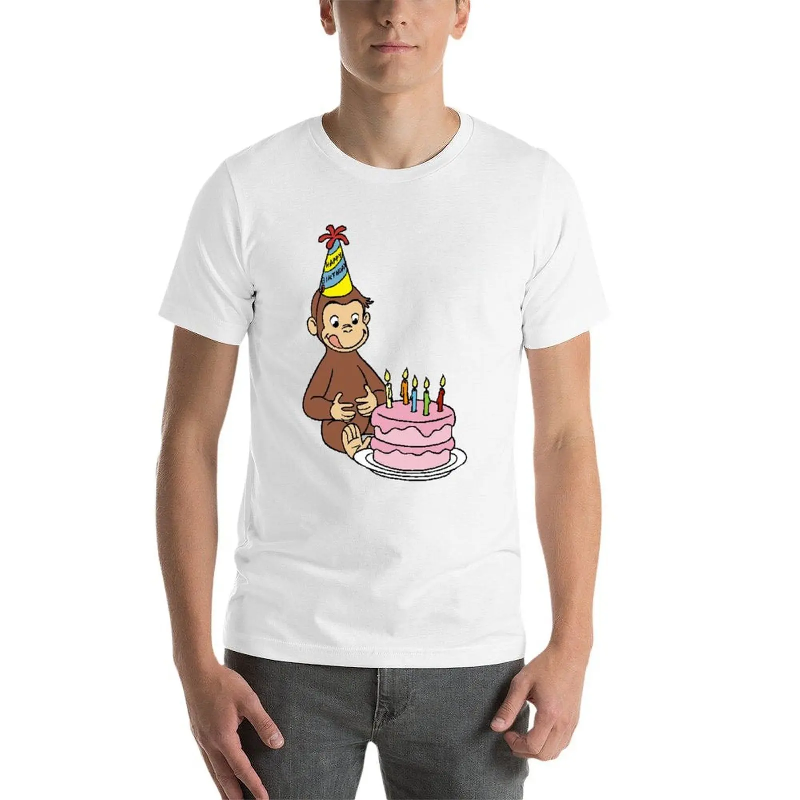 تي شيرت عيد ميلاد جورج الغريب تي شيرت للرجال من القطن تي شيرت رجالي فاخر