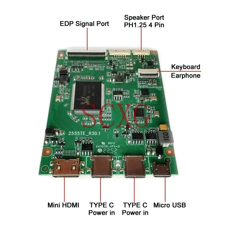 Imagem -03 - Controlador Driver Board e Caixa de Metal Faça Você Mesmo Kit Refit Mini-hdmi Micro Usb Tipo-c 30pin Ltn156at37 Ltn156at39 1366x768 156 Edp