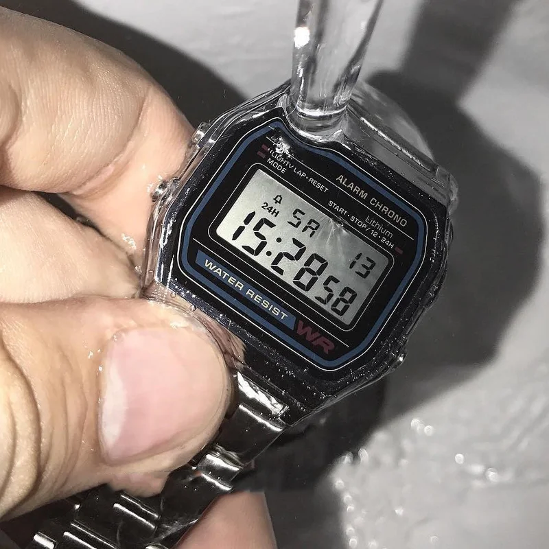 Reloj de pulsera electrónico de lujo F91W para hombres y mujeres, relojes militares deportivos de acero inoxidable, Digital, Retro, resistente al agua