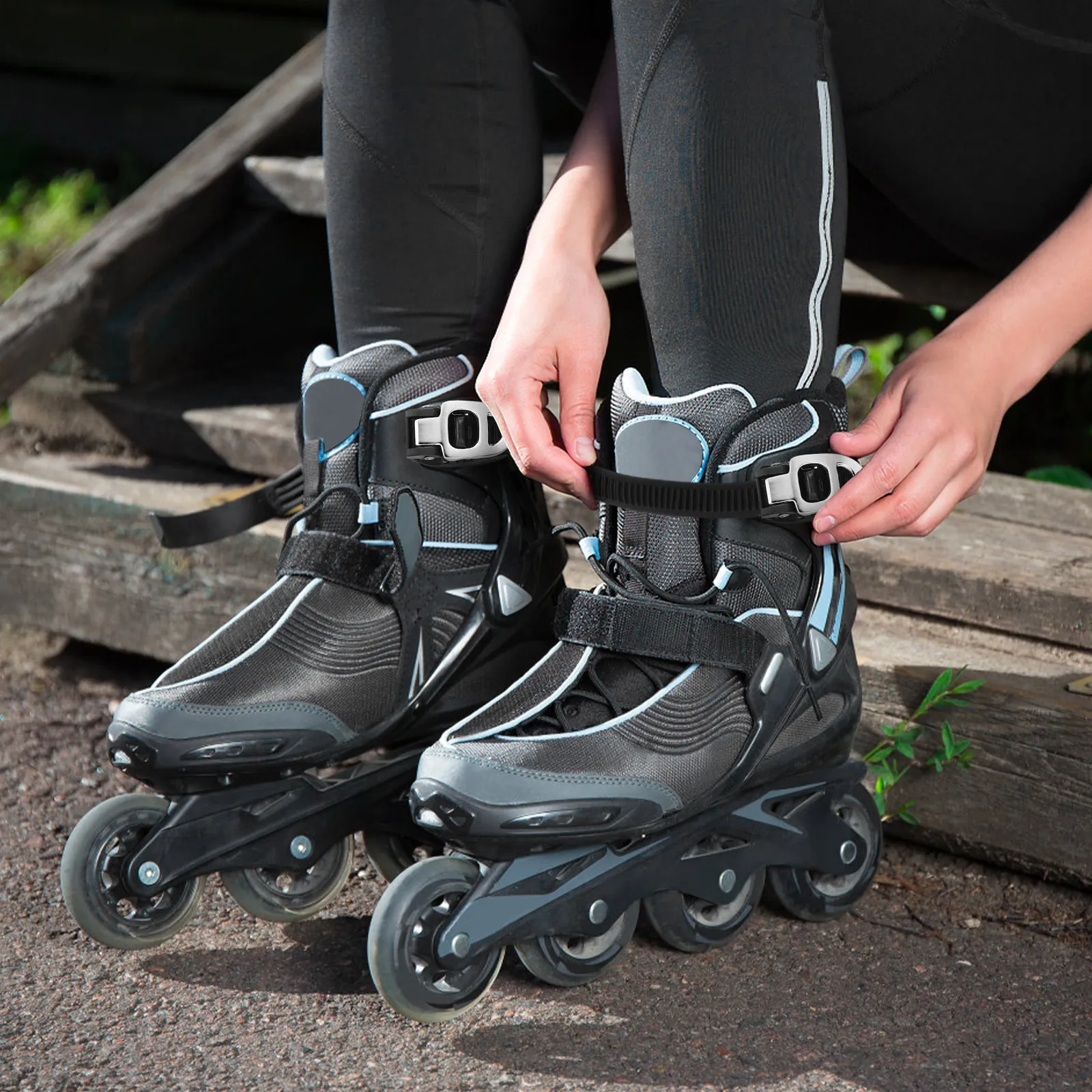 

2 Pcs Ice Skating Shoes Strap Accessories for Skates Inline Heel Buckle Belt Roller