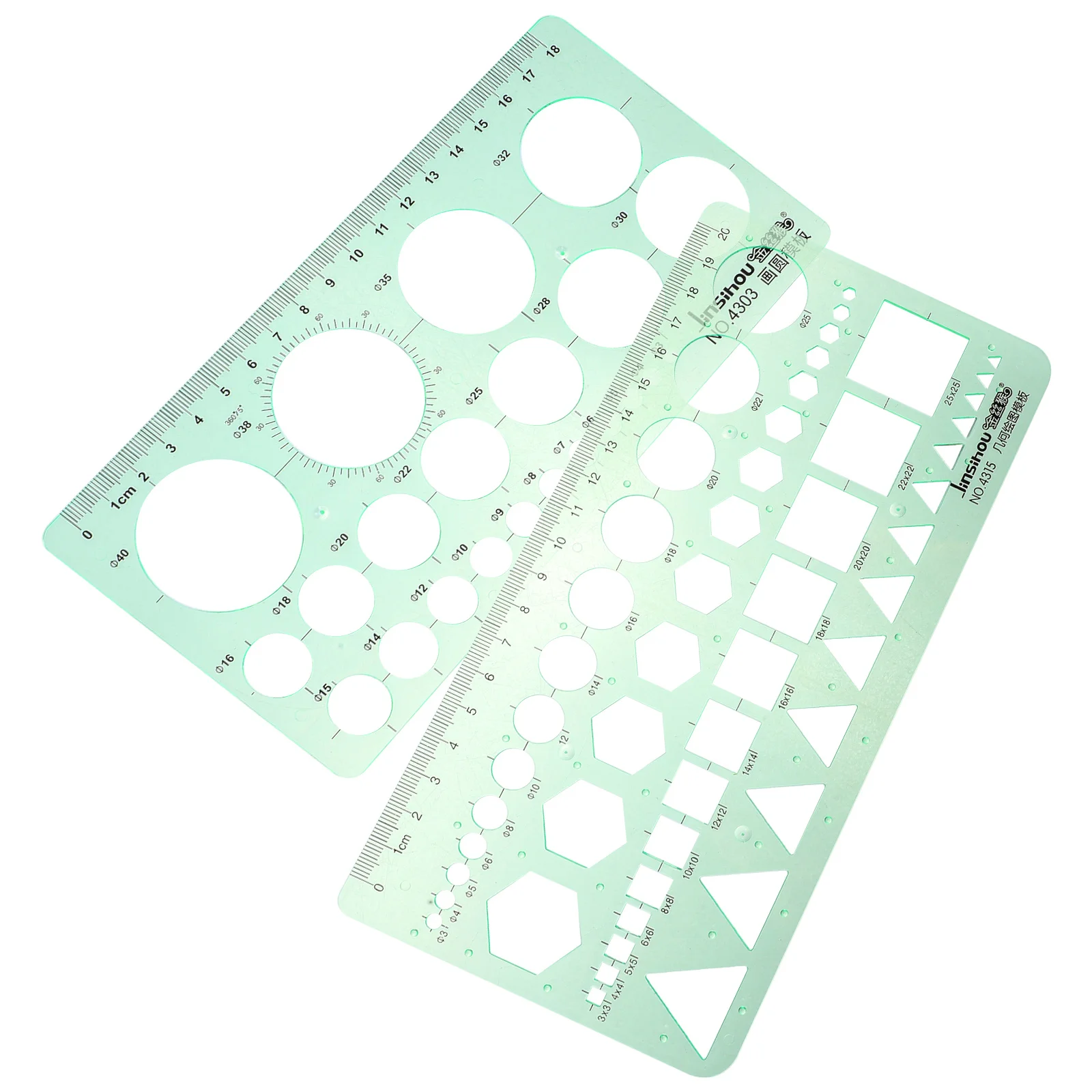 2 Pcs Geometry Measurement Template Student Ruler Gift Drafting Tools Students Plastic Drawing Rulers Multifunction Geometric