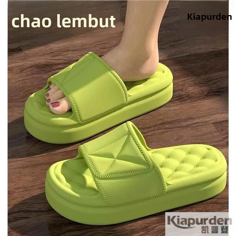 Women's Thick Bottom Heeled Slippers Summer Outdoor Wear Luxury  Hair Fashionable Youth Trend Korean Style Flat Heel