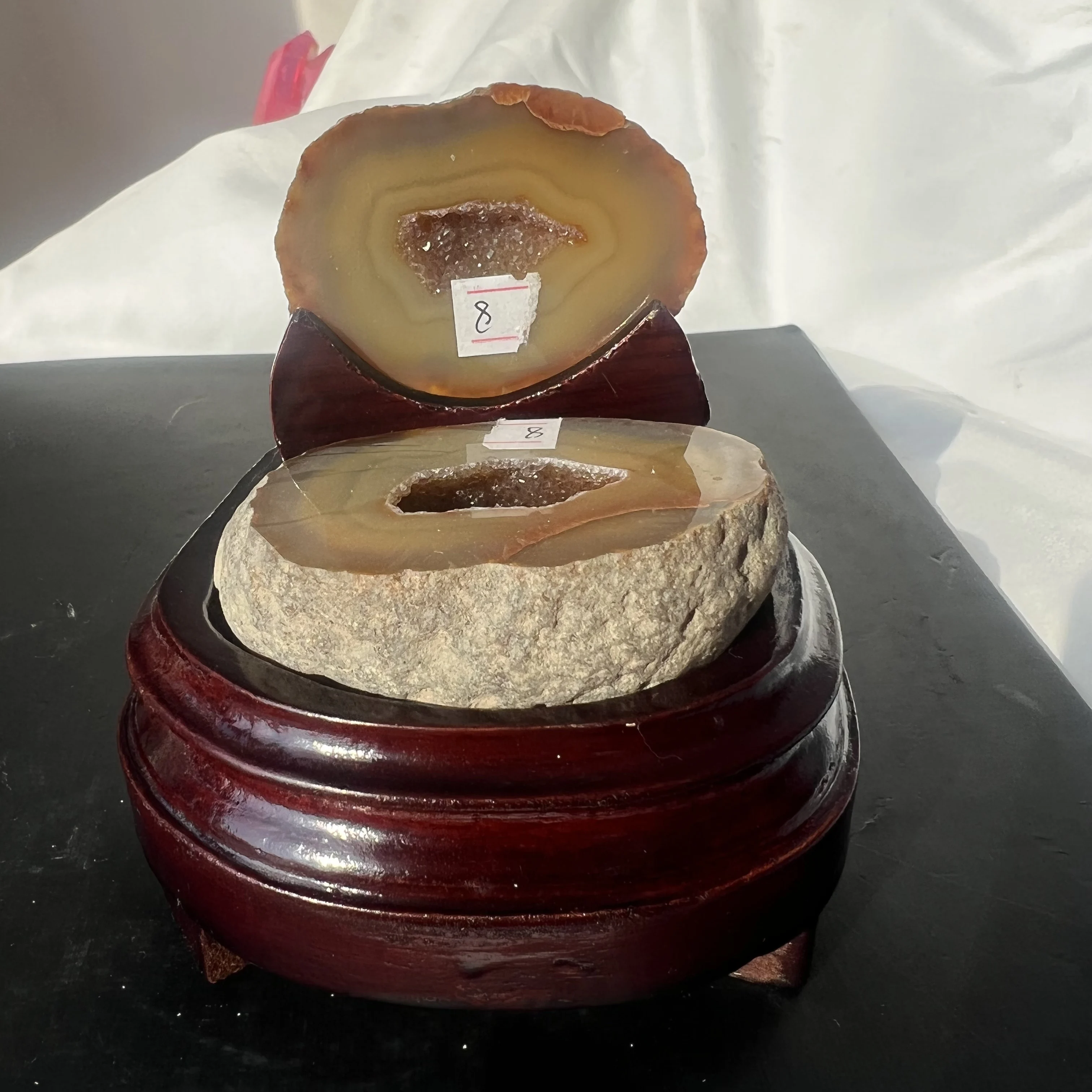 

459g 11.5cm Natural Agate Geode Crystal Cluster Reiki+base