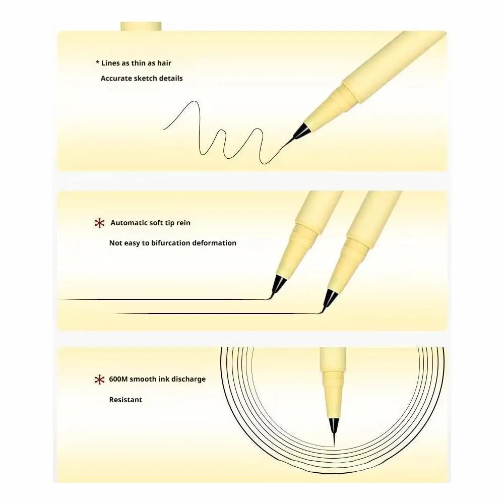 Ultra Thin Long-Lasting สีดําสีน้ําตาลขนตาอายไลเนอร์ปากกากันน้ํา Smooth โกหก Silkworm ไม่มีรอยเปื้อนดินสออายไลเนอร์