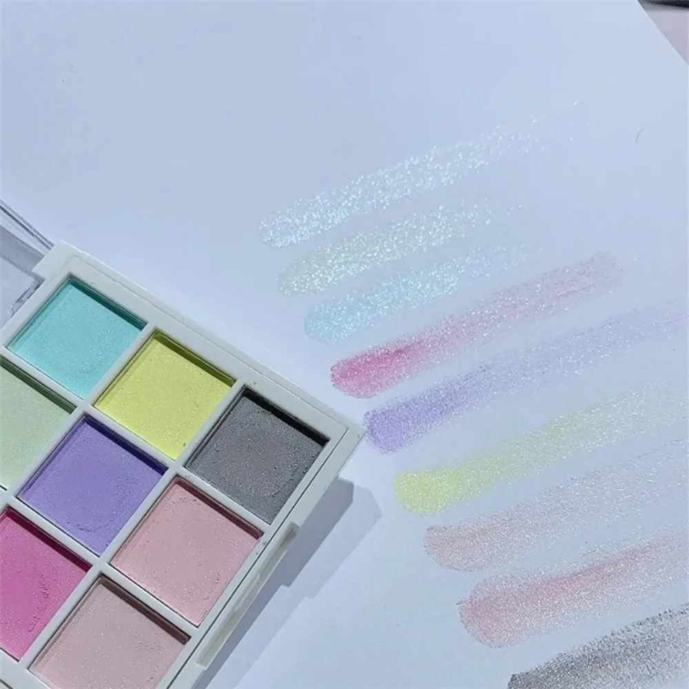 Polveri per unghie solide da 9 colori Set di palette di polveri solide al neon magico Polvere Ombre per unghie Design sfumato Glitter per manicure