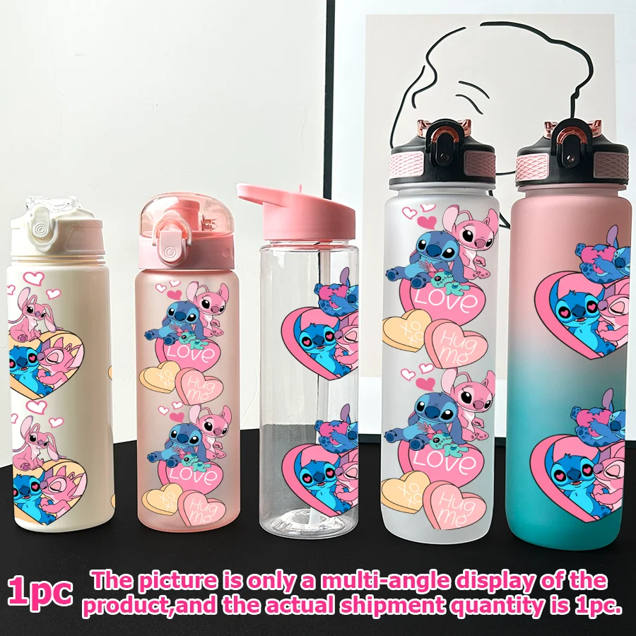 

1Pc Disney,Stitch,Love Printed 23-32oz Various Plastic Water Bottles Portable Sports Water Cups Birthday Gifts