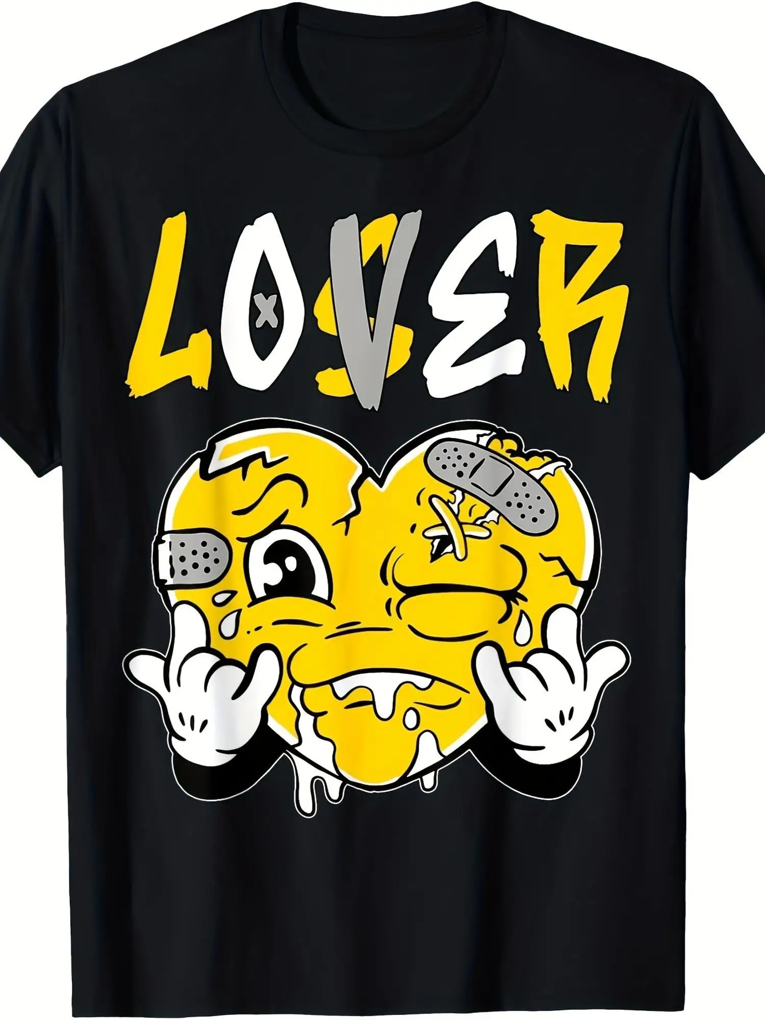 

Simple t-shirt-[Graphic Black T-Shirt] Yellow Drip