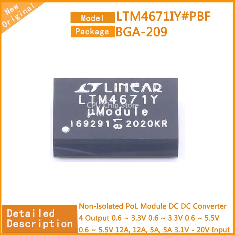 1~5Pcs   New Original  LTM4671IY#PBF  LTM4671IY   Non-Isolated PoL Module DC DC Converter  BGA-209