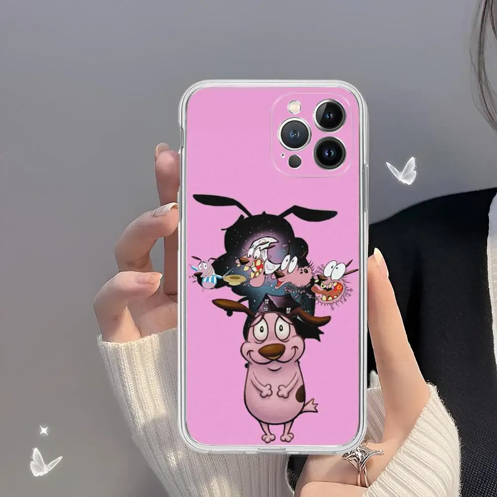 Courage C-Cowardly Dog Phone Case For iPhone 15 14 13 12 Mini 11 Pro XS Max X XR SE 6 7 8 Plus Soft Silicone Cover