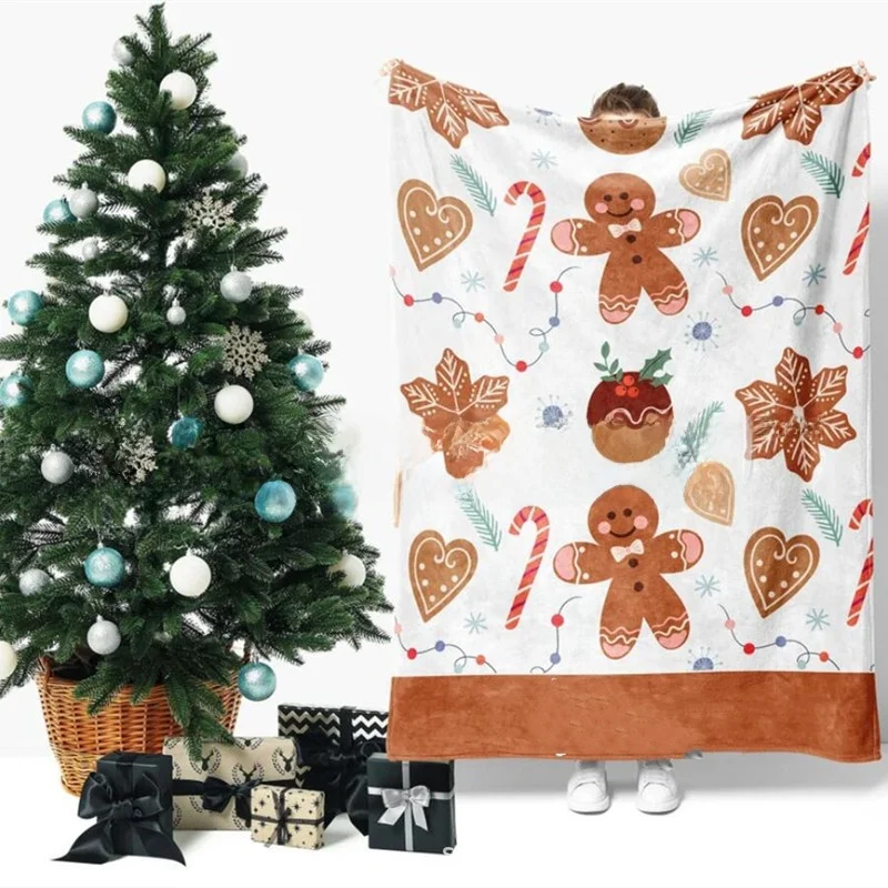 

Плед из кораллового флиса в рождественском стиле, простыня, фланелевое одеяло для кондиционера, покрывало, полотенце-плед, мягкий уютный декор для дома, черный...