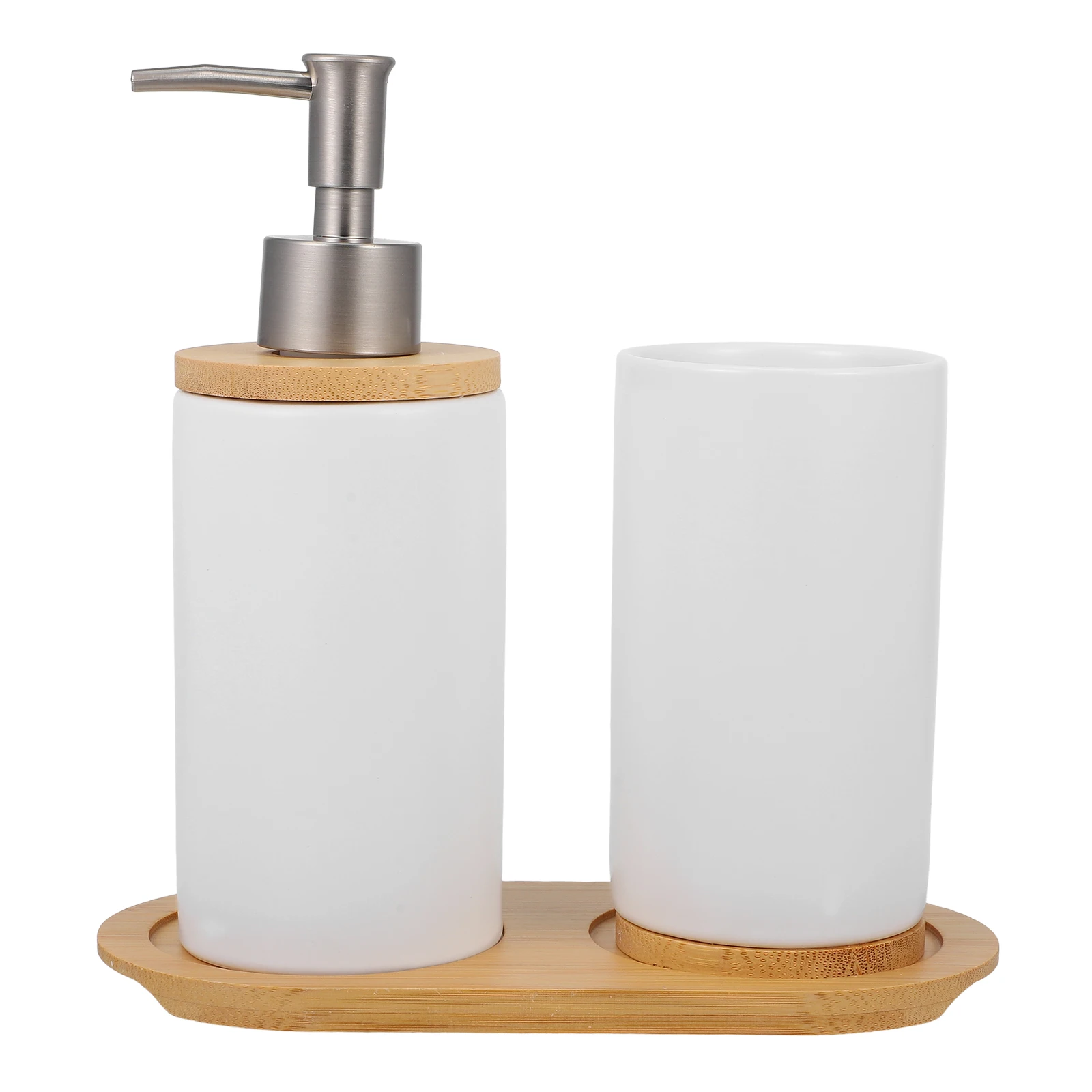 

Ceramic Washing Cup Set Toothbrush Holder Lotion Dispenser White Bathroom Accessories 350ml Cup 430ml Bottle for Wedding