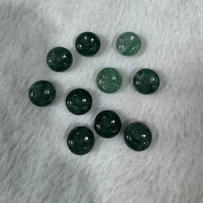 Wholesale 10pcs/pack A Quality Green Strawberry Quartz Crystal Bead 12mm -13mm Donut Semi-Precious Gemstone Jewlery Pendants