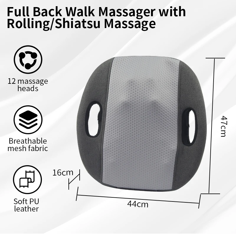 متعددة الوظائف 12 عقدة تدليك الضوء الأحمر التدفئة المتداول شياتسو الظهر الخصر لوازم وسادة تدليك للمكتب والمنزل #3