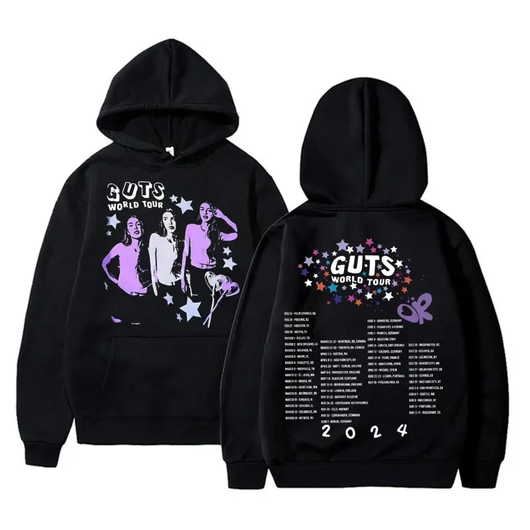 Vampire Guts 2024 World Tour Concert Hoodie Men Women Vintage Hip Hop Sweatshirt Unisex Casual Oversized Hoodies Y2K Streetwear