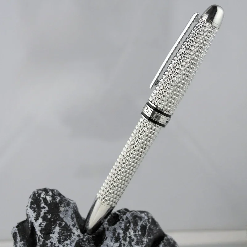 

Hot Original Geometric Steel Fine Engraved Fountain Pen Gold/Silver Blade F 0.5mm Nib Business Student Pen Office Classic Inking