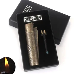 Original Clipper Metal Windproof Jet Butane Lighter Turbo Portable Gas Lighter Smoking Accessories From Spain Men Gift with Box