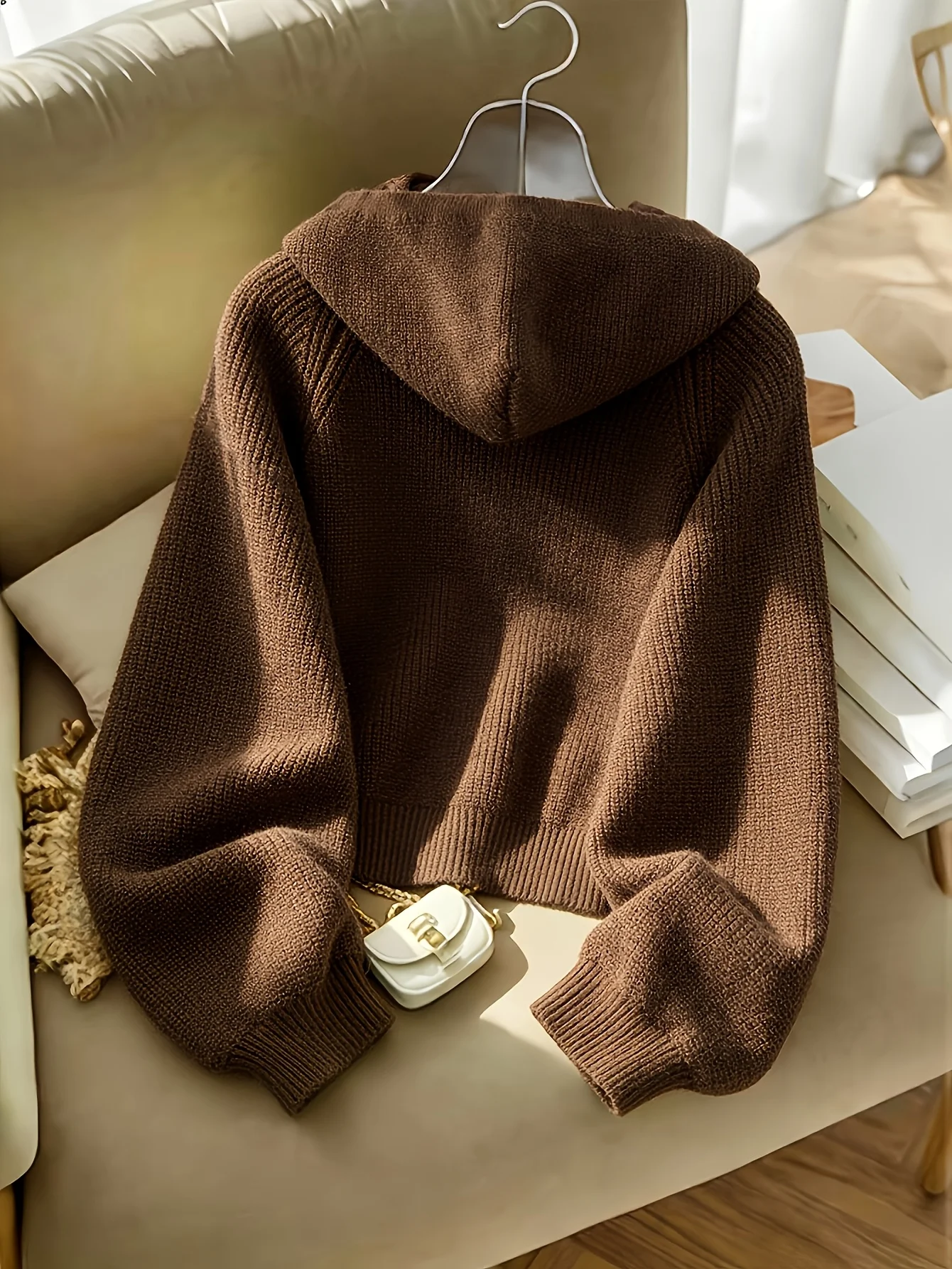 Cardigan en tricot à capuche à - Women'S Fashion Zip Hoodie avis et prix
