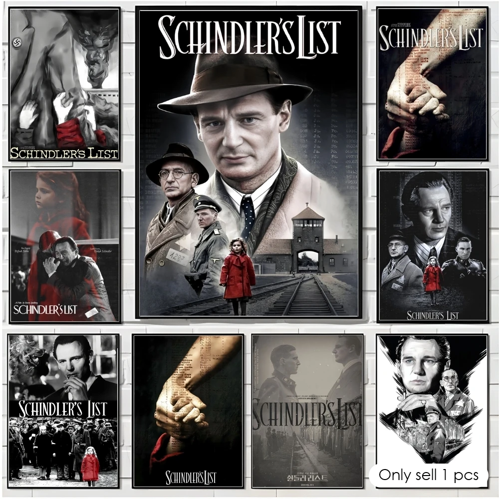 Movie S-Schindlers List Poster Decorative Wall Art Stickers Mural Photo Print for Home Living Room Hallway Decor