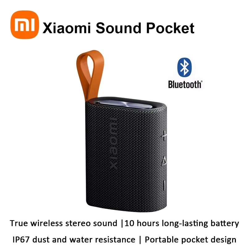 NEW Xiaomi Sound Pocket IP67 5.4 Bluetooth TWS Stereo Combo 1000mAh 10-Hour Ultra-Long Battery Life Microphone Portable Speaker