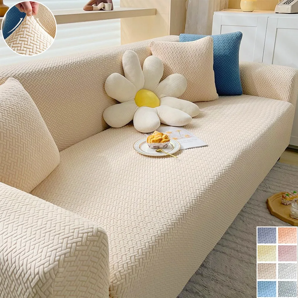 

1pc Sofa Cover Elastic for Living Room Home Jacquard Stretch Slipcovers Corner Couch Covers 1/2/3/4 Seater Sofa Cover decoration