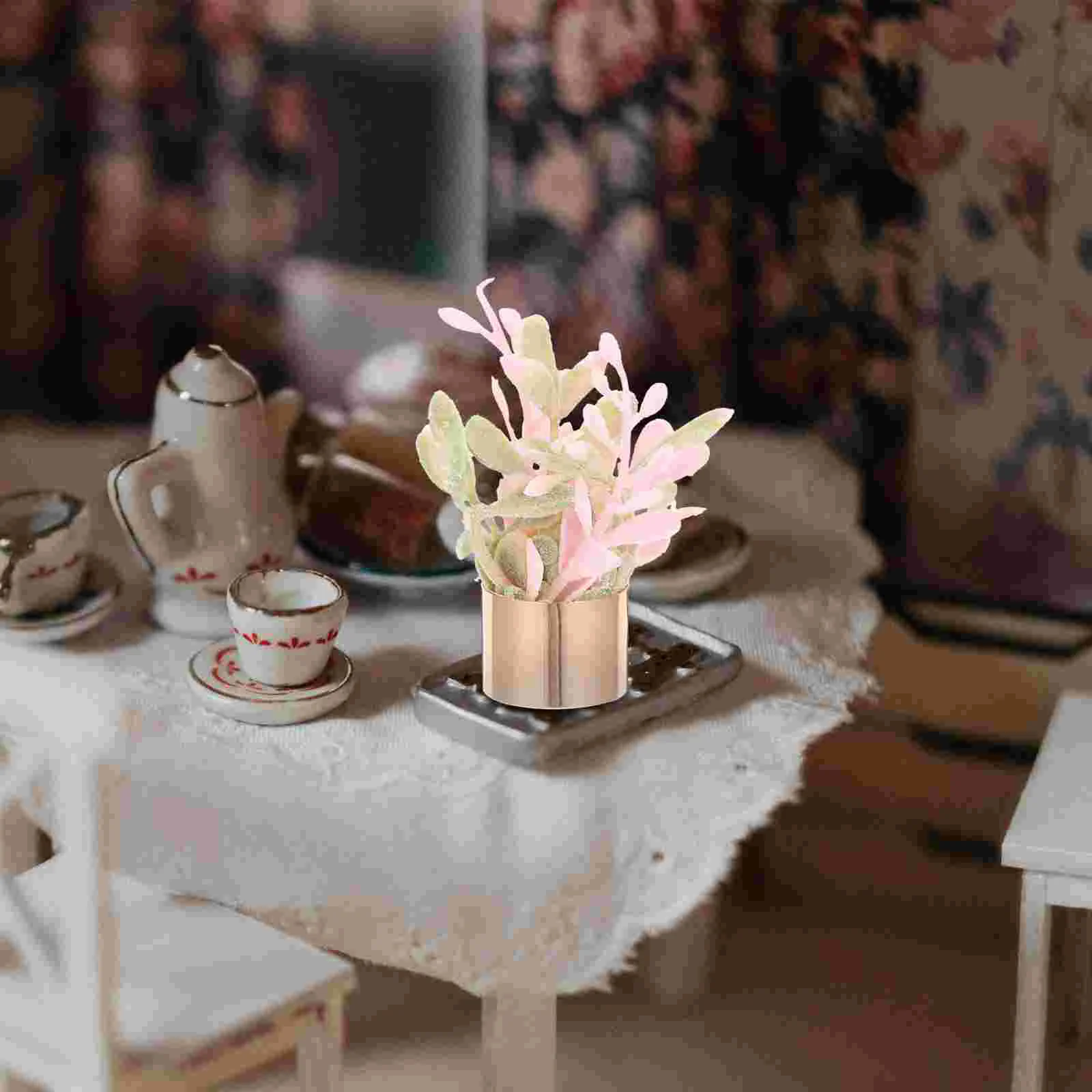 House Flower Pot Models Ornament Mini Artificial Succulents Bulk Miniature Potted Plants