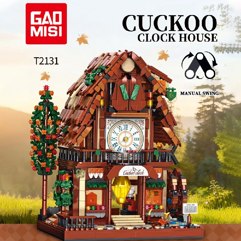 

Набор модульных строительных блоков Cuckoo Clock House LED: Архитектурная модель магазина с видом на город, конструктор для мальчиков и взрослых, подарок для детей, 2062 детали