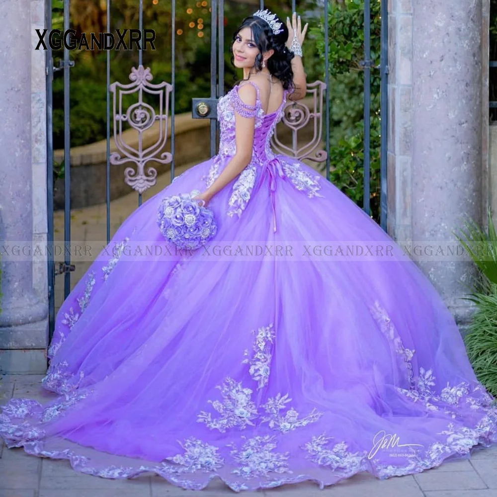 Gorgeous Violet Ball Gown Quinceanera Dresses 2022 Purple Sweet 15 16 Birthday Party Gown vestidos 15 anos Princess Prom Dress