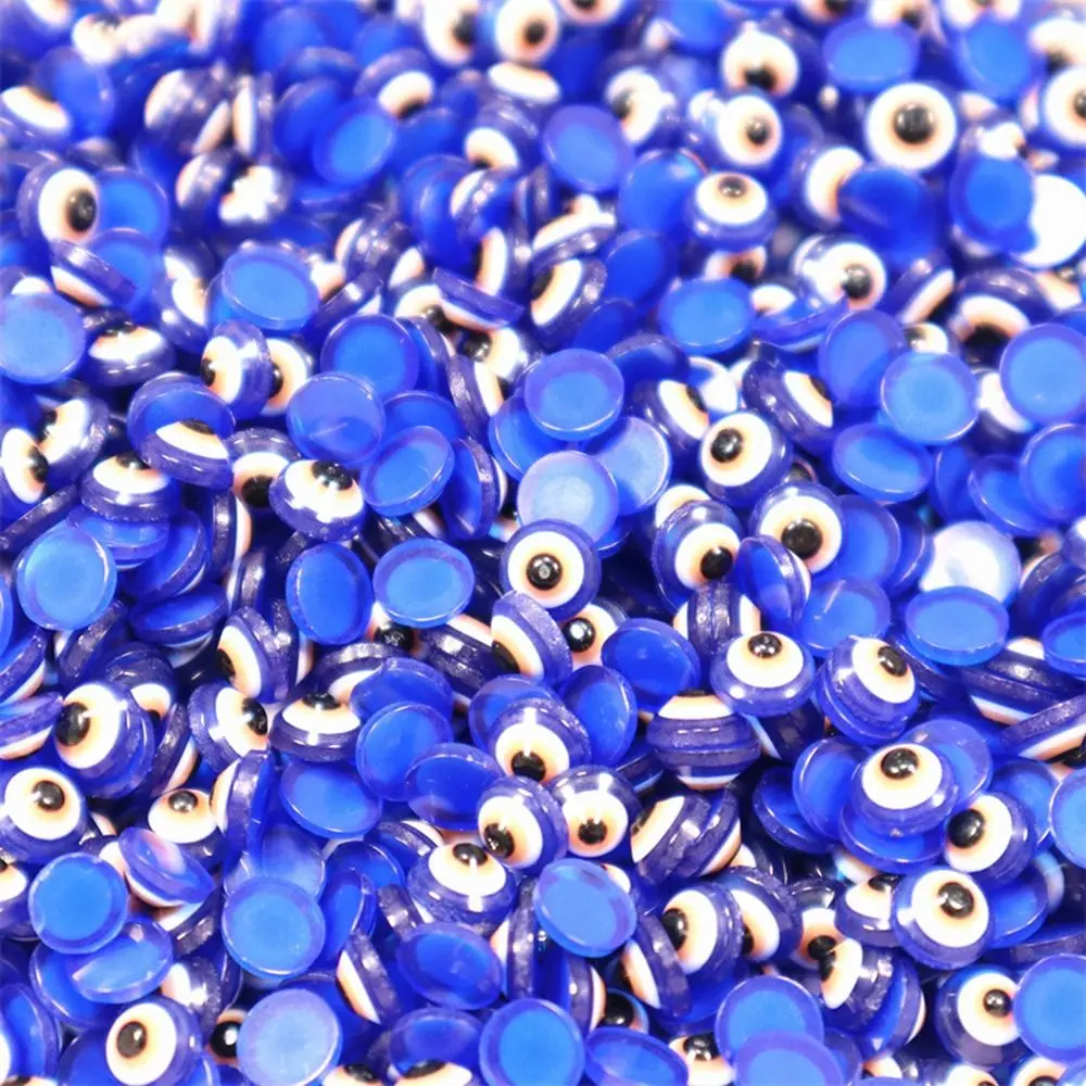 20 piezas, fácil de aplicar, ojos azules de resina, decoraciones artísticas para uñas, redondo, Halloween, 3D, dijes para uñas, ojos malvados, diamantes de imitación para uñas, Halloween