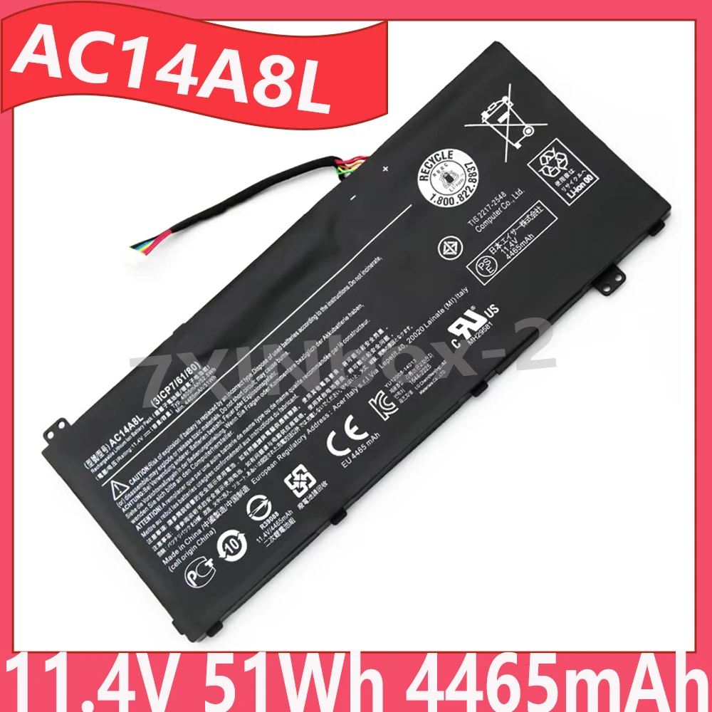AC14A8L 11.4V 51Wh 4465mAh Laptop Battery For Acer Aspire VN7-571 VN7-571G VN7-591 VN7-591G VN7-791 VN7-791G Series