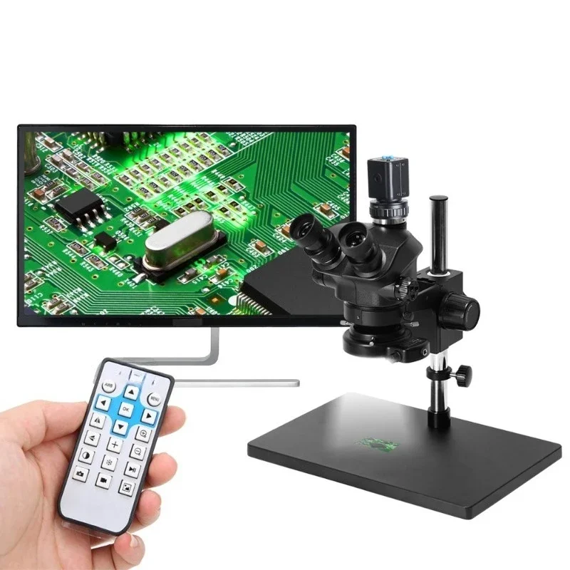 Binocular microscope for mobile phone repair 7-100 times continuous magnification Three eyes for diamond identification