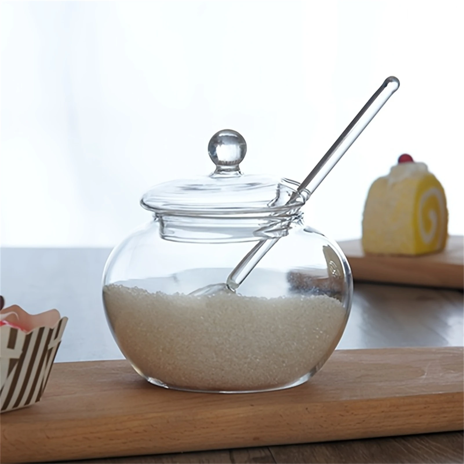 Glass Jar With Lid Spoon Candy - Spice Jar Labels recension och pris