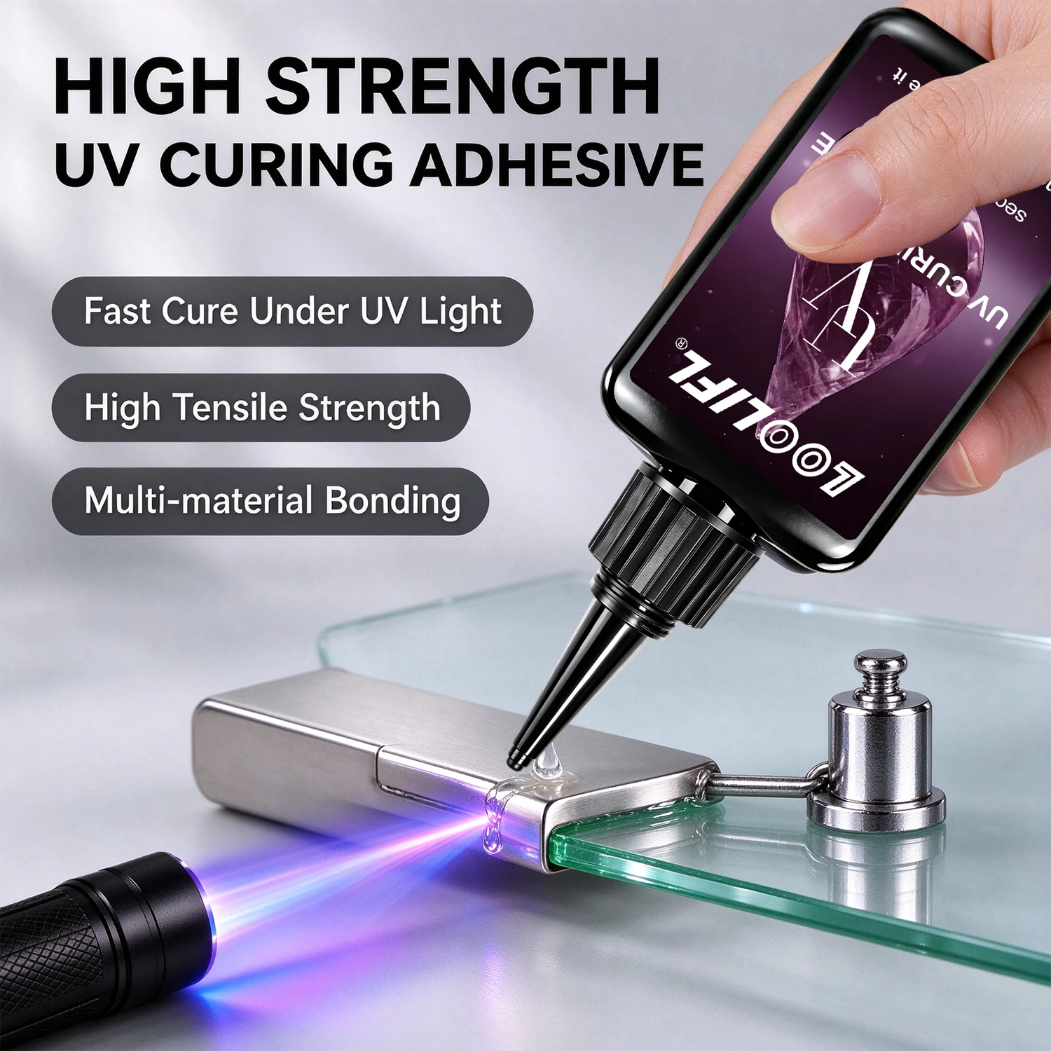 New 50ML UV Glue High Transparent Multi-purpose UV Resin Crystal Clear Fast Adhesive For Glass Acrylic Metal DIY Jewelry Craft