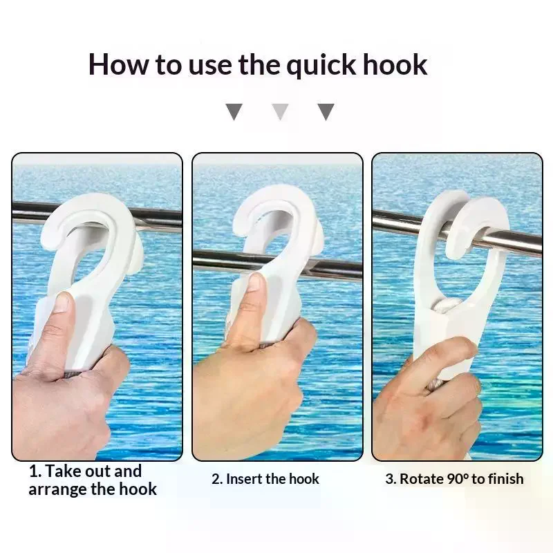 25MM Boat Rail Fenders Hanger Anti-Collision Quick Adjustable Mudguard Hook for Marine Sailing Yacht