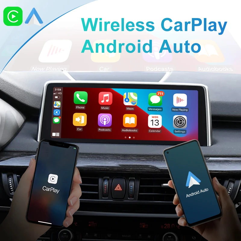 STWEI Wireless CarPlay Android Auto Module For BMW EVO BMW X5 F15 2017-2021 Car Play Mirror Link Front Rear Camera