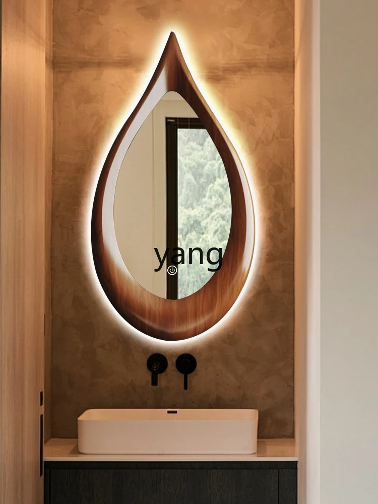 L'm'm Vintage Bathroom Mirror with Smart Anti-Fog Wall-Hanging Mirror Water Drop Shaped French Bathroom Mirror