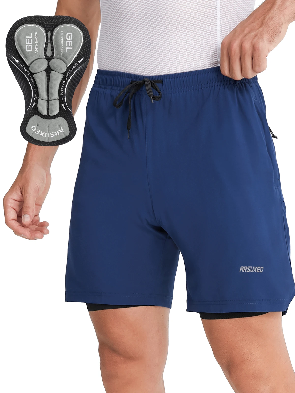 ARSUXEO Loose Fit Padded Bike Shorts for Men Cycling Shorts Mountain Bike Shorts